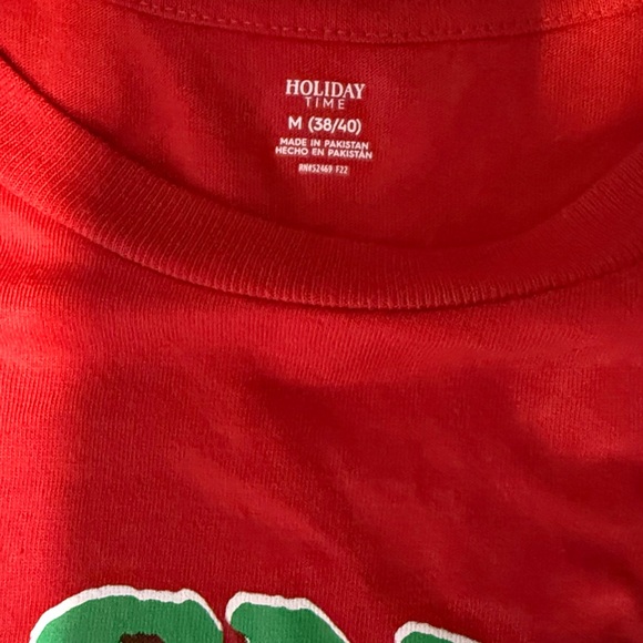 Oh Snap! Christmas Holiday Short Sleeve T-shirt Red Gingerbread Man - Medium - Picture 2 of 4